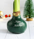 "Happy Holidays" Green Waxed Amaryllis with White Flower